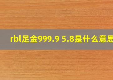 rbl足金999.9 5.8是什么意思